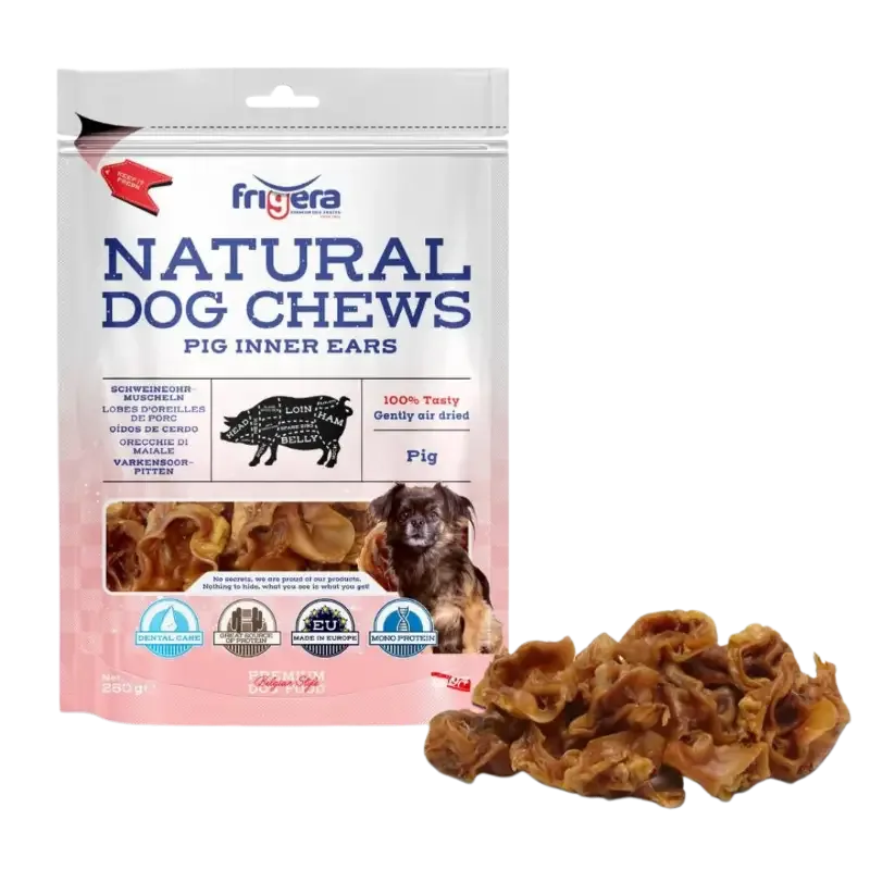 Frigera – Natural Dog Chews, Indre griseører 250 g