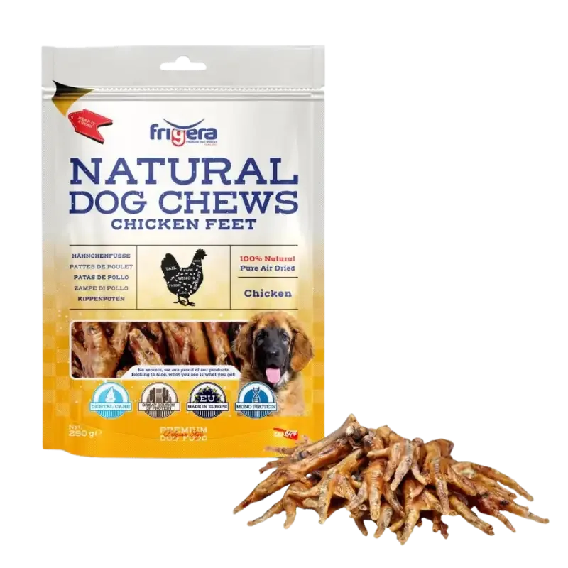Frigera – Natural Dog Chews, kyllingføtter, 250 g