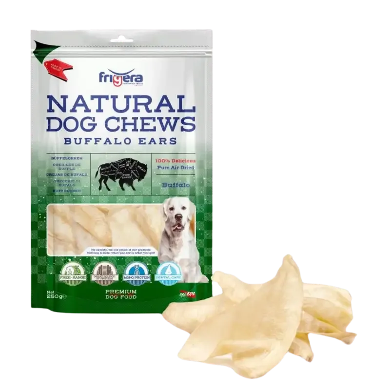 Frigera – Naturlige hundegevinster bøffelører, 250g