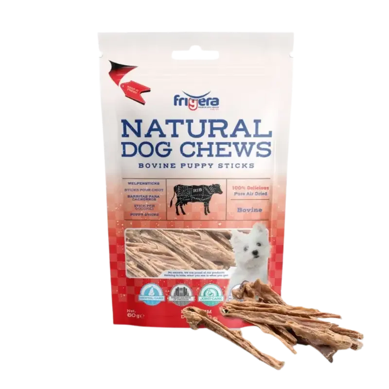 Frigera – Naturlige hundegodteri Okse hvalpepinner, 60gr