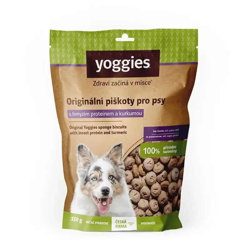 Glutenfrie kjeks med INSEKTSPROTEIN og kurkuma – SMALL – HYPOALLERGENISK 150 gr