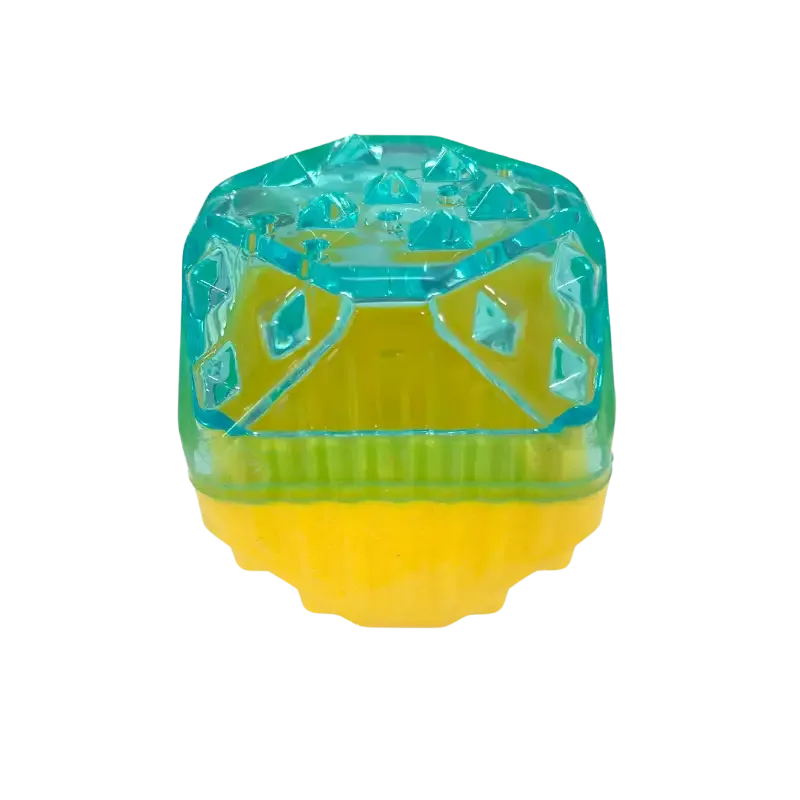 Gul og blå gummiball, 7cm