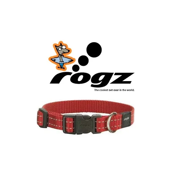 HALSBÅND Rogz, Utility, L, Rød, 20mm. 34-56cm.