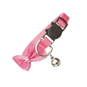 HALSBÅND Trine, m/sløyfe og snapplås, Rosa
