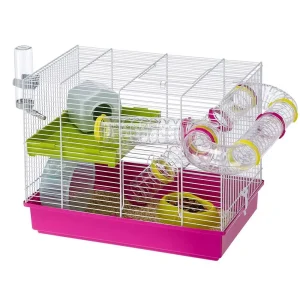 Hamsterbur Laura M/Plastikk Rør Hvit 46X29,5X37,5Cm