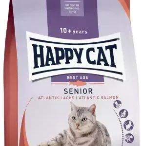 Happy Cat Best Age Senior Laks 4 kg – Nyrevennlig Tørrfôr (Glukosamin & Leddstøtte)