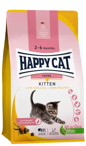 Happy Cat Kitten Kylling 4 kg – Små Biter for normal Vekst & Immunforsvar
