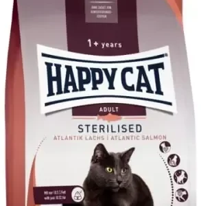 Happy Cat Sterilisert Adult Laks 4 kg – Lavfett 10,5% for Vektkontroll & Blank Pels