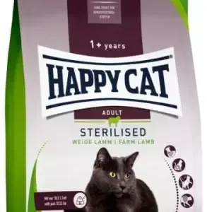 Happy Cat Sterilisert Adult Lam 4 kg – Lavfett 10,5% for Sensitiv Mage & Vektkontroll