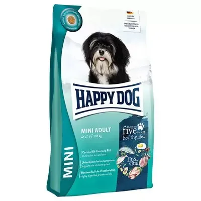 Happy Dog Fit & Vital Mini Adult (4 kg) – Tørrfôr Små Voksne Hunder (Hvetefri)
