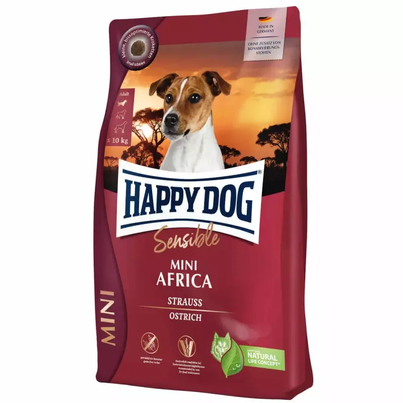 Happy Dog Sensible Mini Africa Struts (4 kg) – Kornfritt for Liten sensitiv hund