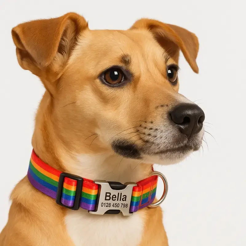 Happy Pride – Hundehalsbånd med navn