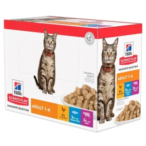 Hill’s Science Plan Feline Adult Chicken, Beef & Ocean Fish Porsjonsposer