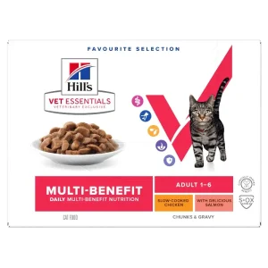 Hill’s Vet Essentials Feline Adult Multi-Benefit Chicken & Salmon Porsjonsposer