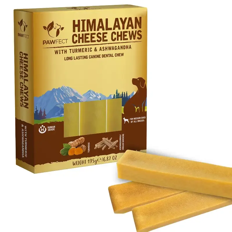 Himalayan Cheese Chews protein-ostetygg tyggebein – GURKEMEIE & ASHWAGANDHA (3-pack)