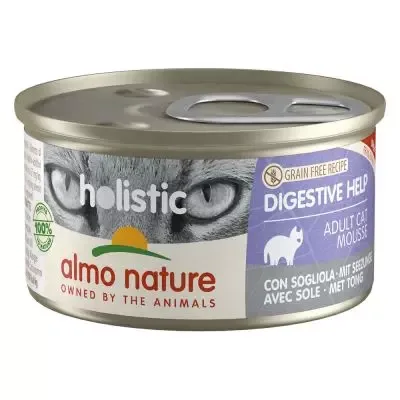 Holistic cat 85g Digestivesole (flyndre) Almo Nature (24)(utgått)