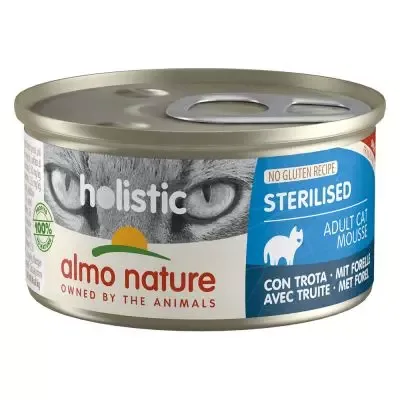 Holistic cat 85g Sterilised with trout (ørret) Almo Nature (24)(utgått)