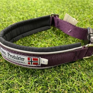 Huken Halsbånd justerbart lilla m/klips L
