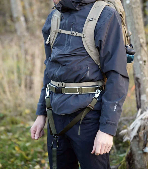 Huken Smalt/lett belte m/frontstykke & twistlockkrok grønn M