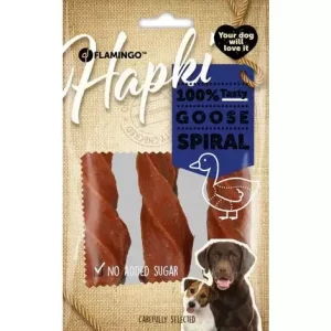 Hundegodbit Hapki spiral med gås 85gr