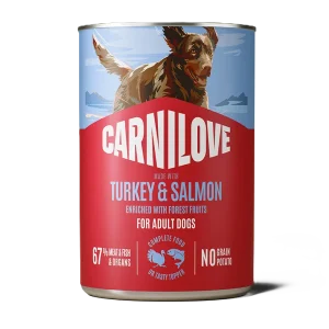 Hundepat茅 med laks og kalkun