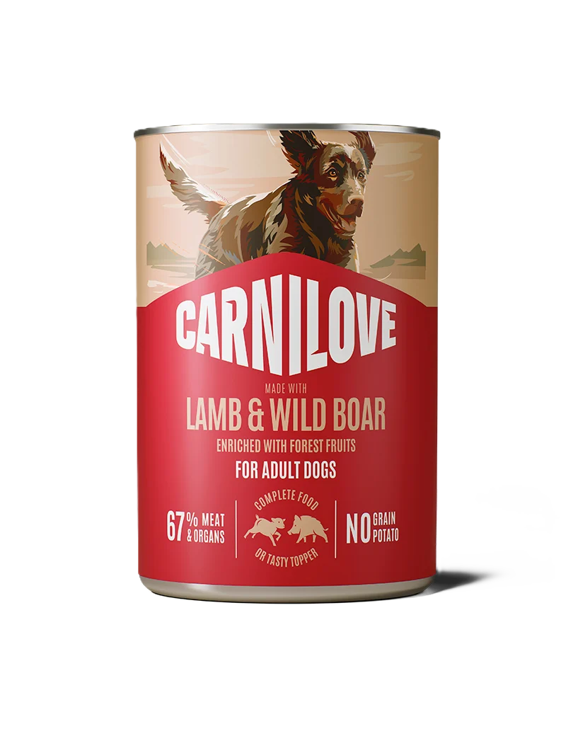 Hundepat茅 med lam og villsvin