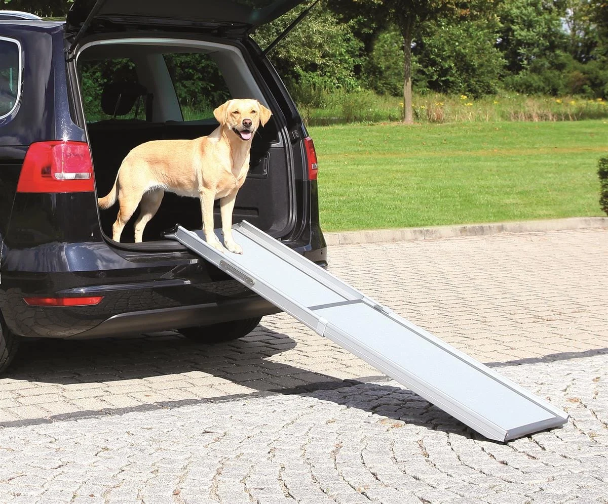 Hunderampe til bil aluminium/plastikk 100-180cm/45cm max 120kg