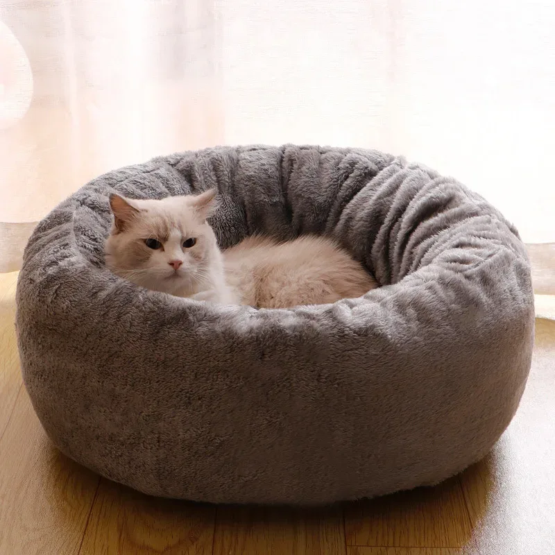 Hundeseng donut i lang plysj, myk og varm - Image 2