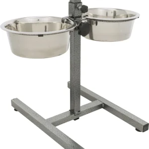 Hundeskål rustfritt stål 2×1,8L/h:40cm