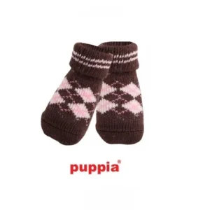 HUNDESOKKER Puppia str.S, brun 4pkn.