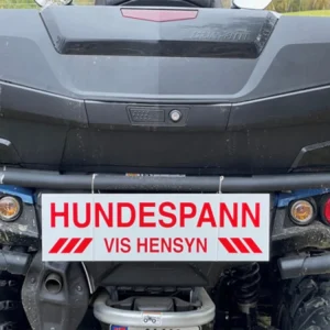 HUNDESPANN VIS HENSYN skilt.