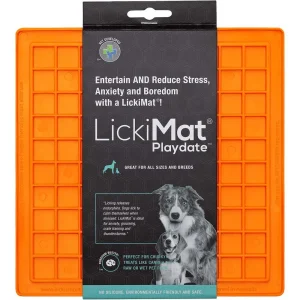 Hundskål Lickimat Playdate Orange 20X20Cm