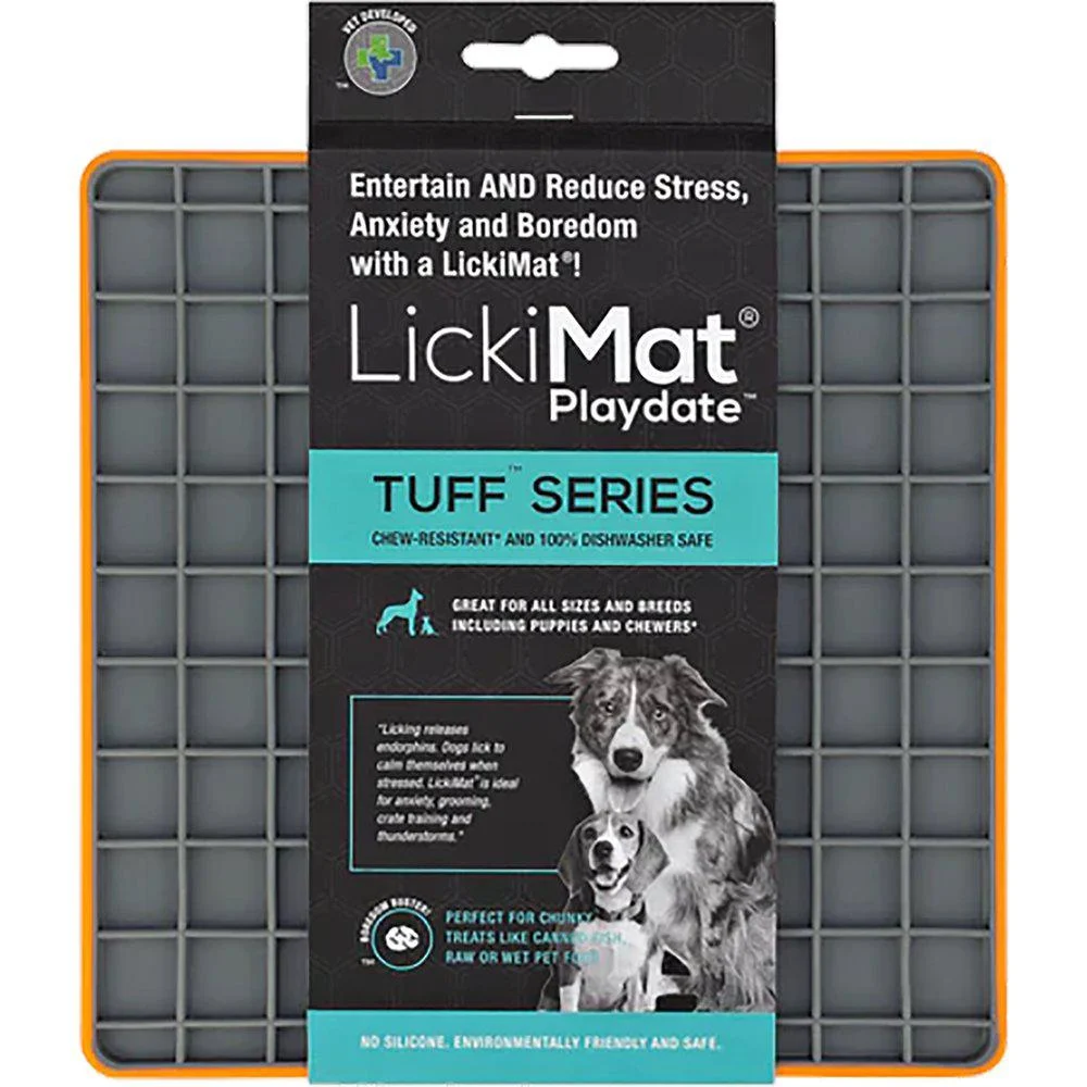 Hundskål Lickimat Playdate Tuff Orange 20Cm