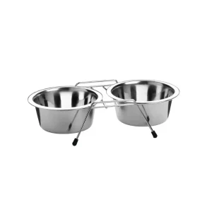Hunter – Dobbelt matskål – flere størrelser.