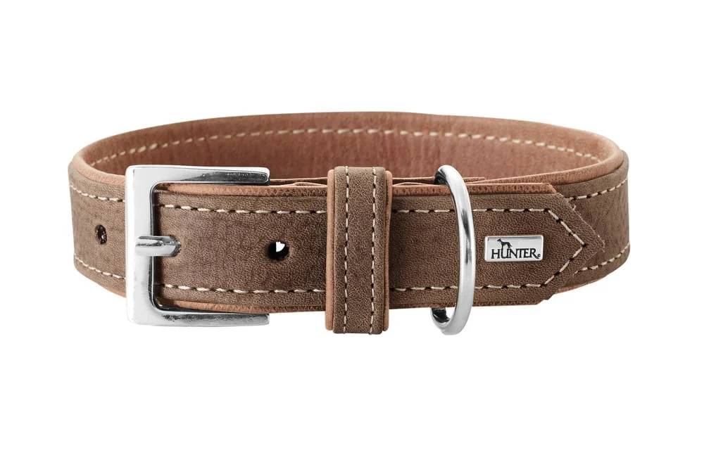 Hunter Lærhalsbånd Porto lysbrun/cognac 65cm/L