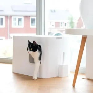 Hvit design kattedo med lokk – Kattetoalett hus
