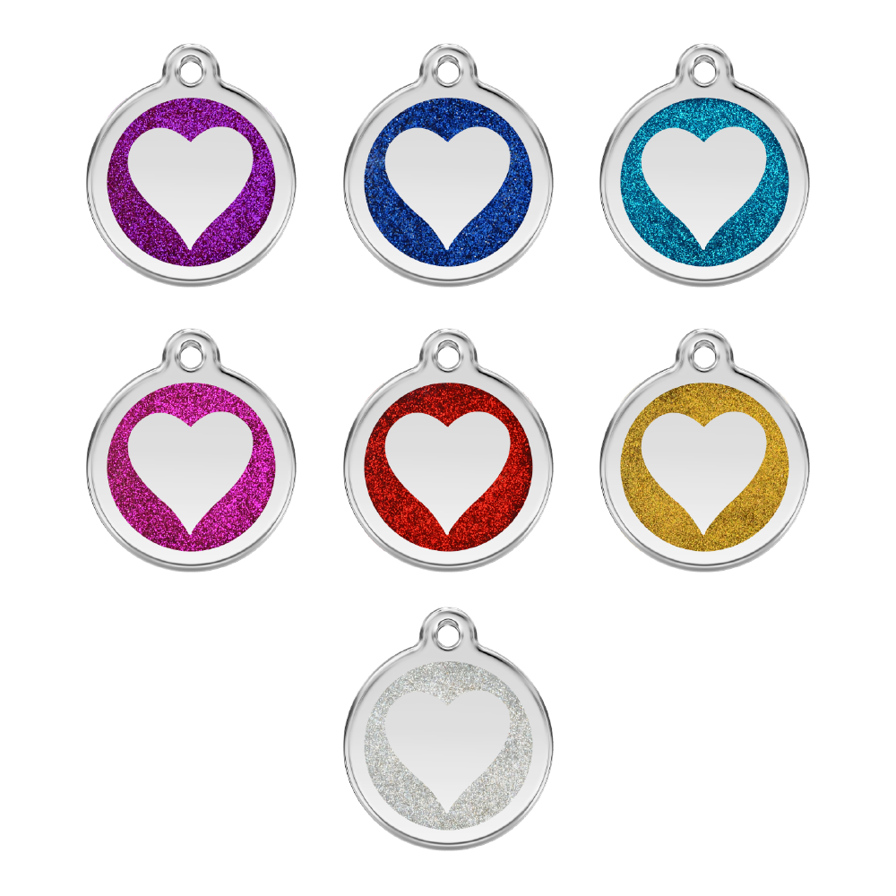 ID-Brikke Glitter Hjerte