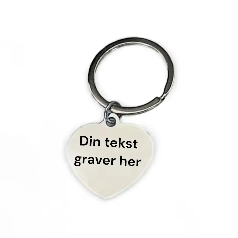 ID-brikke i rustfritt stål – Hjerteformet