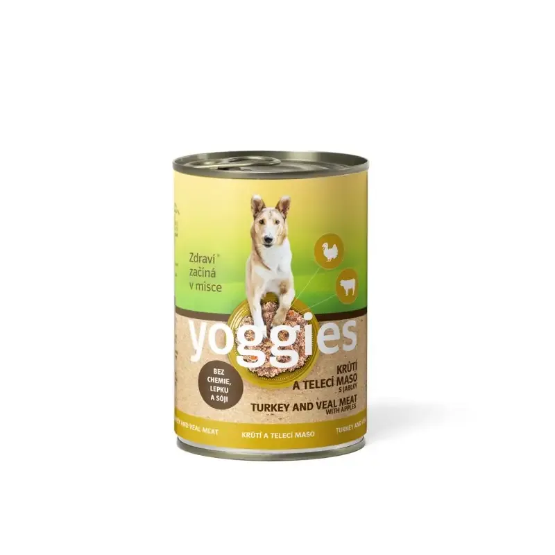 KALKUN og KALVEKJØTT med epler – våtfôr YOGGIES hund