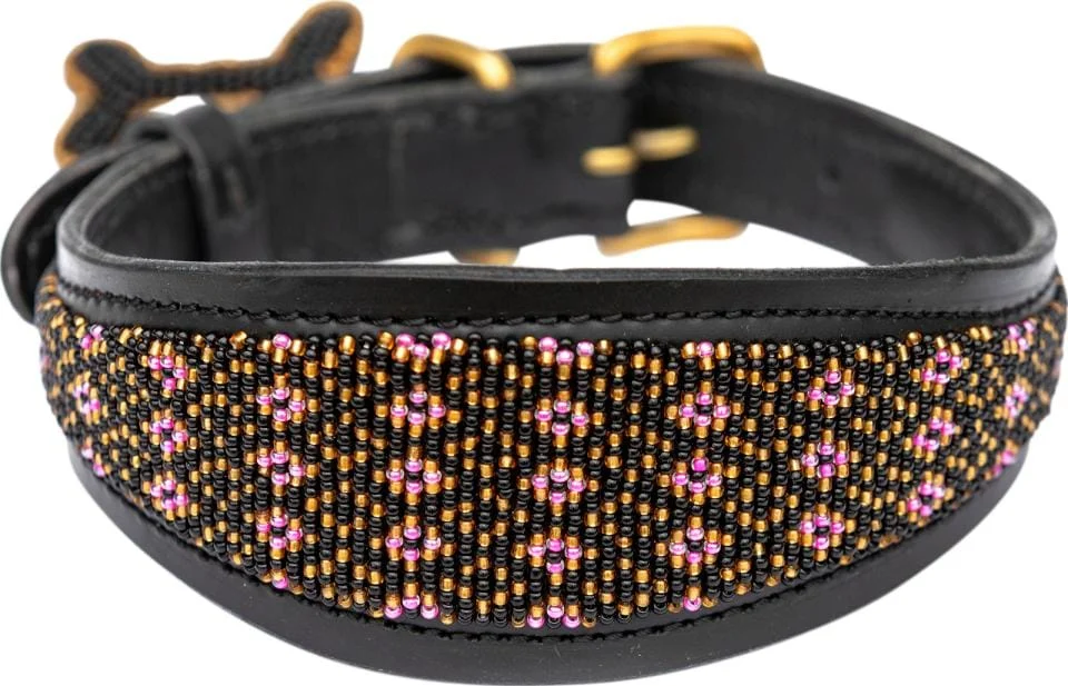 Kampuni lærhalsbånd Lucher Faraja Pink L 61×2,5-6,5cm