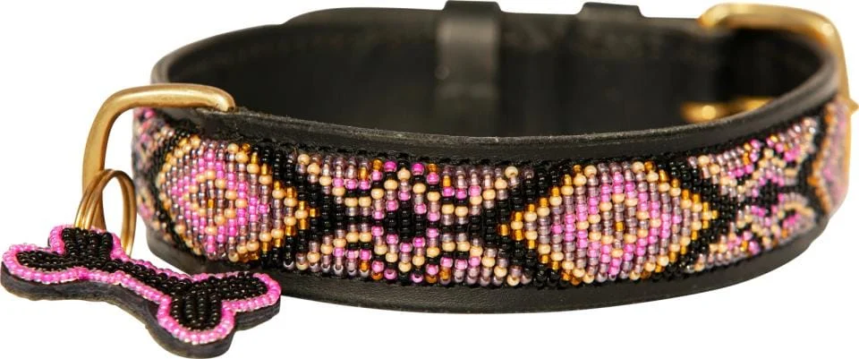 Kampuni lærhalsbånd Ombima Pink XL 71×3,5cm
