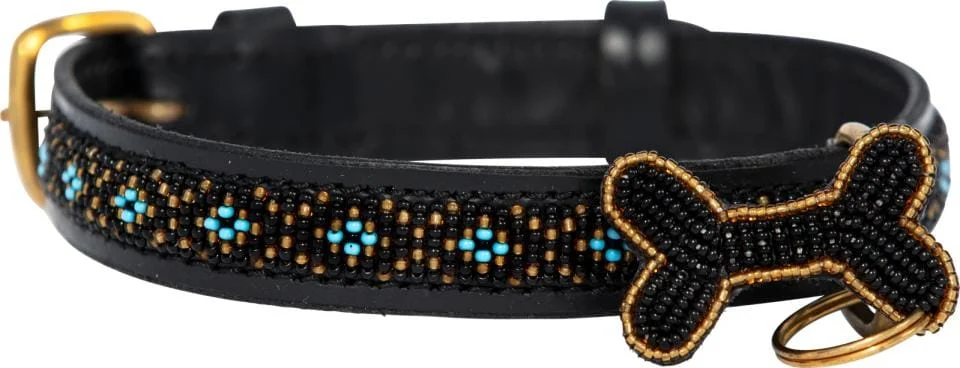 Kampuni lærhalsbånd Skinny Faraja Turkis M 53×2,1cm