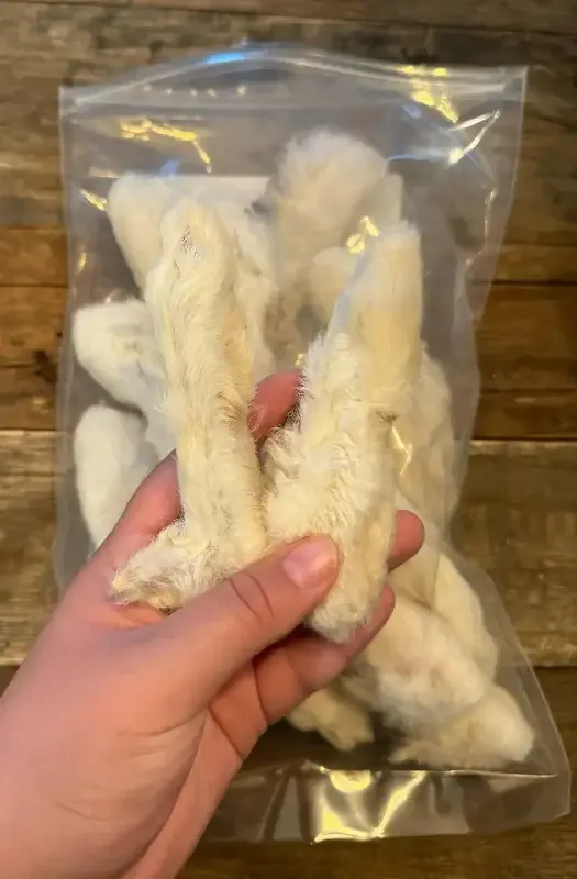 Kaninføtter | 100% lufttørket kaninfot | 250g