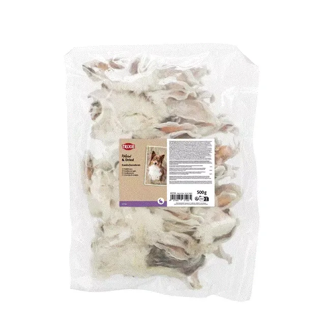 KANINØRER m/pels, Trixie, 500g, Hvit