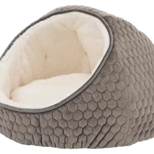 Kattehule Livia Taupe/cream fløyel/plysj ø55x45cm