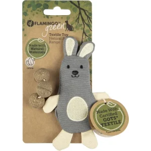 Katteleke Natural Fun Kanin grå/beige m/lomme til catnipkuler 14cm