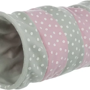 Kattetunnel Fleece grå/rosa 25x50cm