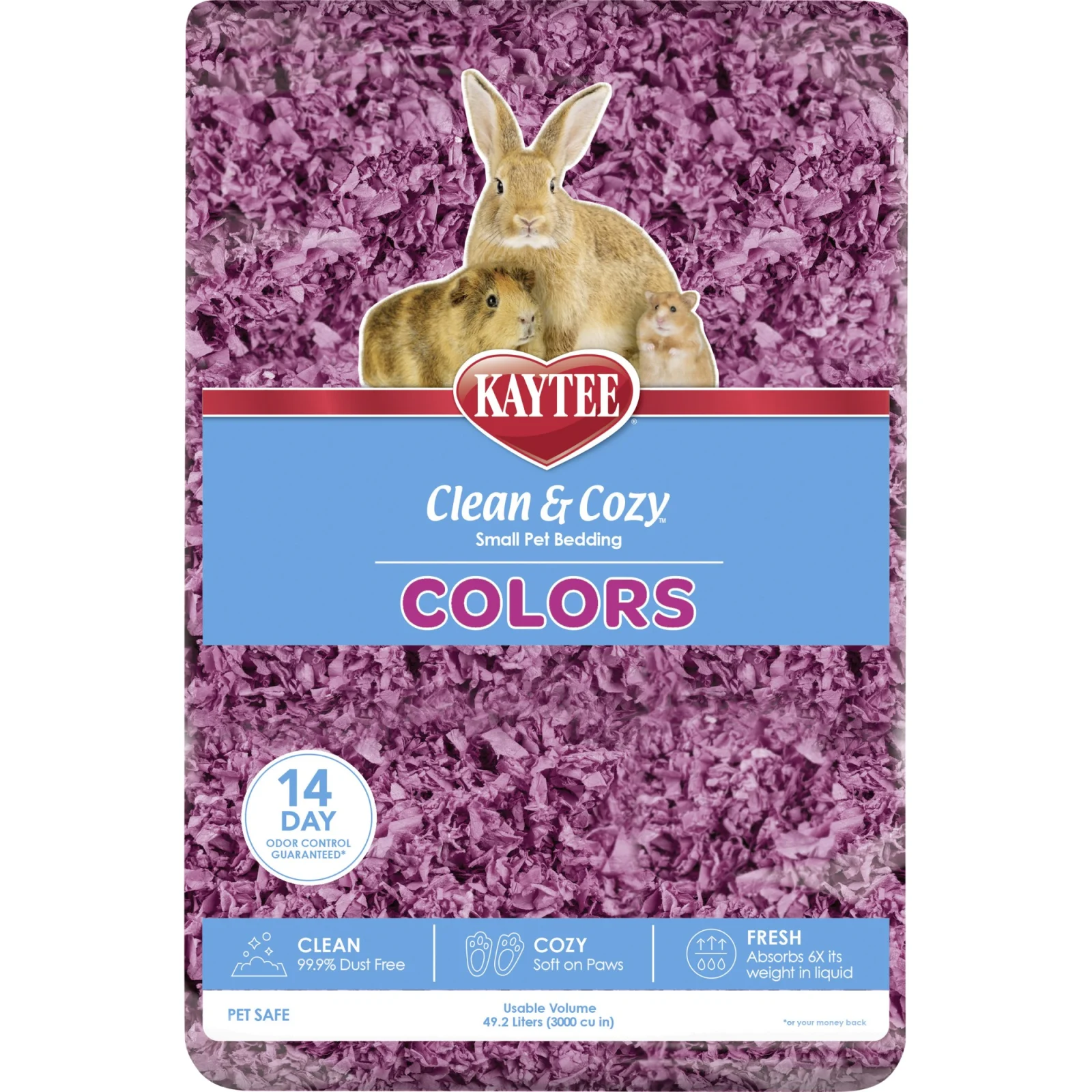 Kaytee Clean & Cozy Colors Plum – papirstrø til smådyr