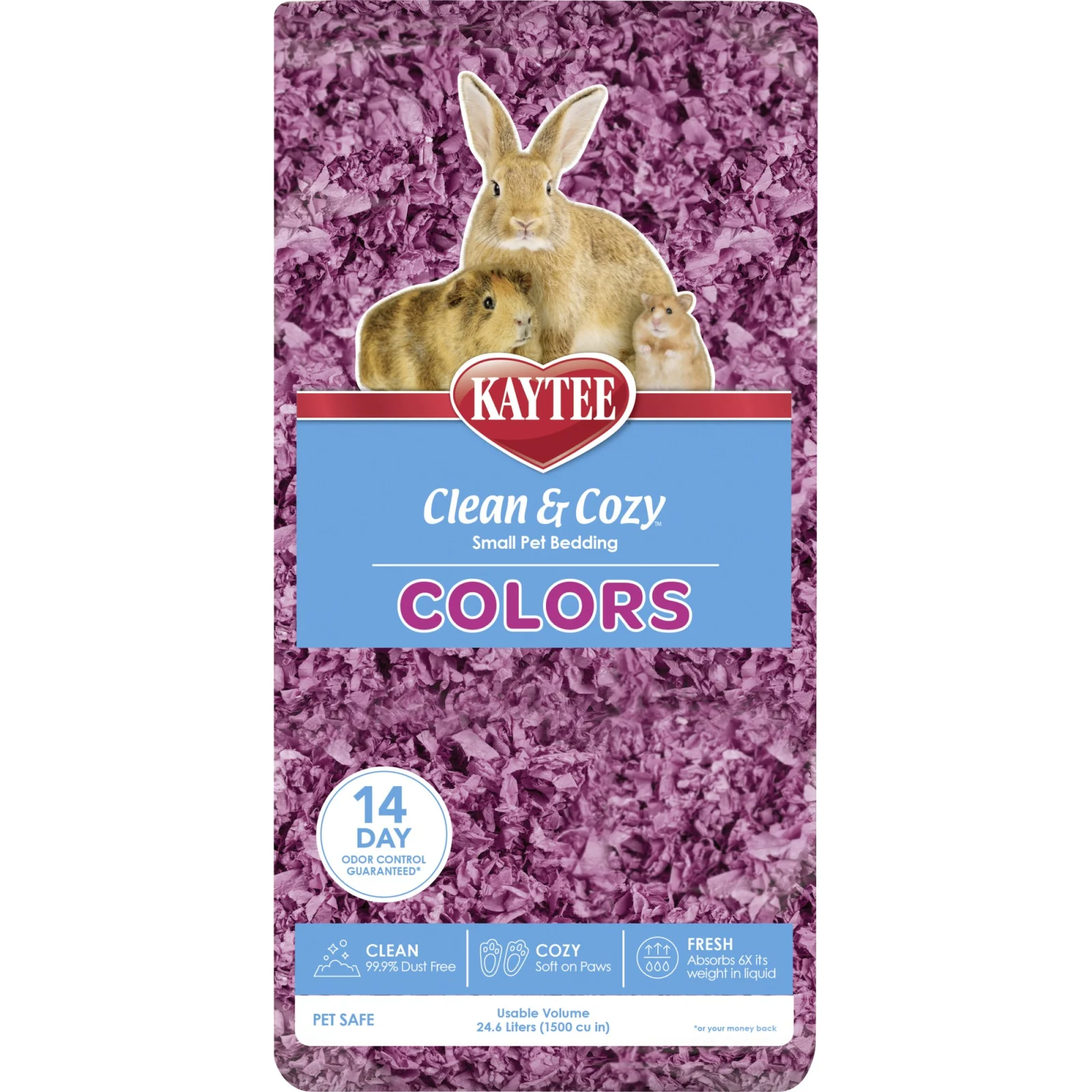 Kaytee Clean & Cozy Colors Plum – papirstrø til smådyr - Image 2
