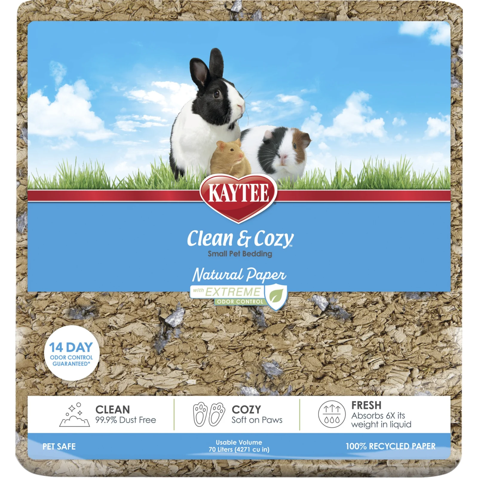 Kaytee Clean & Cozy Natural Paper Extreme Odor Control – papirstrø til smådyr - Image 2